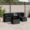 Gartenmöbel Sofa Garnitur Sitzgruppe Lounge 6-tlg. Schwarz Poly Rattan vidaXL