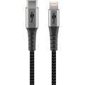 goobay Lightning/USB C Kabel 1,0 m grau, schwarz, 1 St.