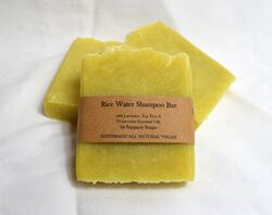 Natürlicher Reis Wasser Shampoo Bar Bio Zutaten Lavendel Teebaum Pfefferminze