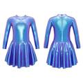 Metallic Kinder Mädchen Ballettkleid Tanzkleid Gymnastik Trikot Kleid Turnanzug