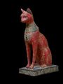 EINZIGARTIGE ANTIKE ÄGYPTISCHE STATUE Katze Bastet Göttin des Schutzes mit Sk...