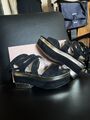 Miu Miu by Prada Schuhe Sandalen Leder Schwarz Platon 39