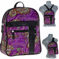 Rucksack Damen klein Alessandro Fashion Handtasche Tasche Paisley Lila 12237