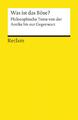 Christian Schäfer ~ Was ist das Böse?: Philosophische Texte vo ... 9783150192603