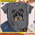 Leopard Glasses Bow Girl T-shirt Tee