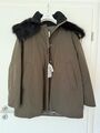 MONCLER Damen Jacke Parka Agapanthus Gr.3 D40-42  oliv/grün schwarz Lammfellkr