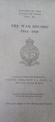 Records Of The Survey Of India Vol Xx The War Record 1914-1920