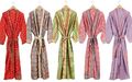 5 Stück Kimono Seide Sari Morgenmantel Damen Bademantel Maxi Weich Kleid Kimono