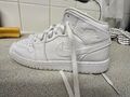 NIKE JORDAN 1 MID WHITE SNEAKER GRÖßE UK 5 LEDER