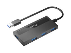 Equip 128956 Equip USB-Hub 4-Port 3.0  ->4x3.0 +TypC A o.Netzteil schwarz