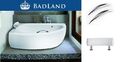 Badewanne Eckwanne PREMIUM 150x70 Links Schürze + Handgriffe, Kopfstütze GRATIS!