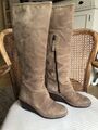 Stiefel Tommy Hilfiger, Gr. 39, Beige-Hellbraun, Velourleder