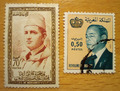 2 x Marokko 1956-81, Mohammed V (Mi. 414, postfr.) und Mi. 985, gestempelt