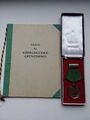 Medaille für vorbildlichen Grenzdienst 1953-1954 Interimsspange Etui + Urkunde