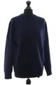 SØR Damen Pullover Pulli 38 blau dunkelblau Rundhals asymetrisch mit Kaschmir