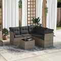 Gartenmöbel Sofa Garnitur Lounge Sitzgruppe 5-tlg. Beige Poly Rattan vidaXL