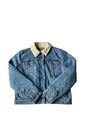 Levi's Sherpa Jeansjacke Damen Large blau Fleece gefüttert Biker