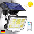 210 LED Solarleuchte mit Bewegungsmelder Solarlampe Außenlicht Gartenstrahler