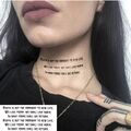 Temporäres Tattoo SET Life Death Live Text Schrift Muster Einmal