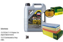 MANN Inspektionspaket 5 L LIQUI MOLY Top Tec 4100 5W-40 für Renault Clio IV BH 