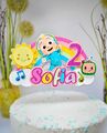 Personalisiert Cake topper, Kuchendeko Cocomelon Glitter Geburtstag Tortenfigur