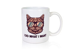 I do what I want | Katze | Brille - Tasse Weiß