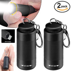 LED Taschenlampe Tasche USB Wiederaufladbare Mini Schlüsselanhänger Taschenlampe