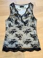 Vero Moda Top Mit Spitze beige~schwarz Gr.34/XS