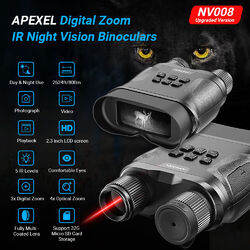 APEXEL Low NightVision Fernglas 800m 12xZoom Teleskop Infrarot Digital IR Kamera