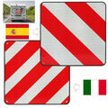 2 in 1 Warntafel Warnschild für hinten Spanien Italien Für Fahrradträger 50x50cm