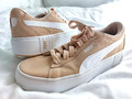 PUMA Damen Smash Platform V2 Sneaker Gr. 39 Aprikot Beige Leder kaum getragen