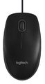 Logitech B100 Maus Optische Computer Maus Schwarz mit Kabel USB 800 DPI