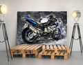 Leinwandbild BMW HP4 S1000RR Abstrakt Motorrad Bilder Kunstdruck Wohnzimmer Deko