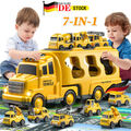 7 IN1 Kinder LKW Spielzeug Transporter Auto Truck Spielzeug Bagger Bulldozer DE