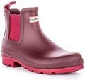 HUNTER Original Chelsea Zug Tab Wasserfest Boot Herren Stiefel Weinrot UK 6 - 12