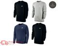 Nike Club Herren Crew Top Fleece Sweatshirt Pullover Sport Schwarz Navy Grau Sweatshirt