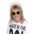 Herren Lang 70s 80s Eighties Mullet Blonde Perücke Rocker Musik Kostüm Haar Stil