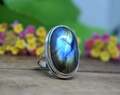 Hübsch Labradorite Edelstein 925 Sterlingsilber Handmade Ring Alle Größe