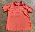 •♥• Bluse Oberteil Shirt Damen orange kurzarm Gr. 46 •♥•