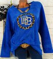 Sweatshirt Shirt Pullover Pulli Tunika Bluse Cord Look ITALY Blau XXL 44 46 48