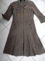 Hemdblusenkleid von Basler, Gr. 36, khaki, reines Leinen, 3/4 Armlänge