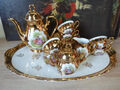 Espresso Set, Fragonard , 24K Goldauflage  17 Teile für 6 Personen mit Tablett