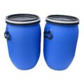 2er Set 60 L Futtertonne Wassertonne Maischefass Weithalsfass Fass blau