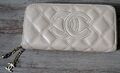 Portemonnaie Geldbörse Chanel beige gesteppt 20x10cm Brieftasche Geldbeutel RV