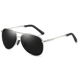 Stylische Sonnenbrille Pilotenbrille Fliegerbrille Brille Schwarz Rot Gold 9377