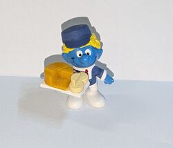 Schlümpfe Sammlung Schlumpf als Holländer mit Käseplatte  smurf Puffi