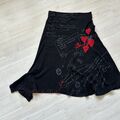 Desigual Rock schwarz Größe M Wie 38 40 42 Jersey asymmetrisch geschnitten