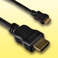 HDMI Kabel für Fuji Fujifilm X30 Digitalkamera - Micro D - Länge 2m - vergoldet