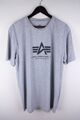 Alpha Industries Herren T-Shirt kurzärmelig lässig grau Baumwolle Pullover Größe 3XL