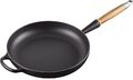 Le Creuset Signature gusseiserne Bratpfanne mit Holzgriff 28 cm Schwarz matt